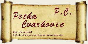 Petka Čvarković vizit kartica